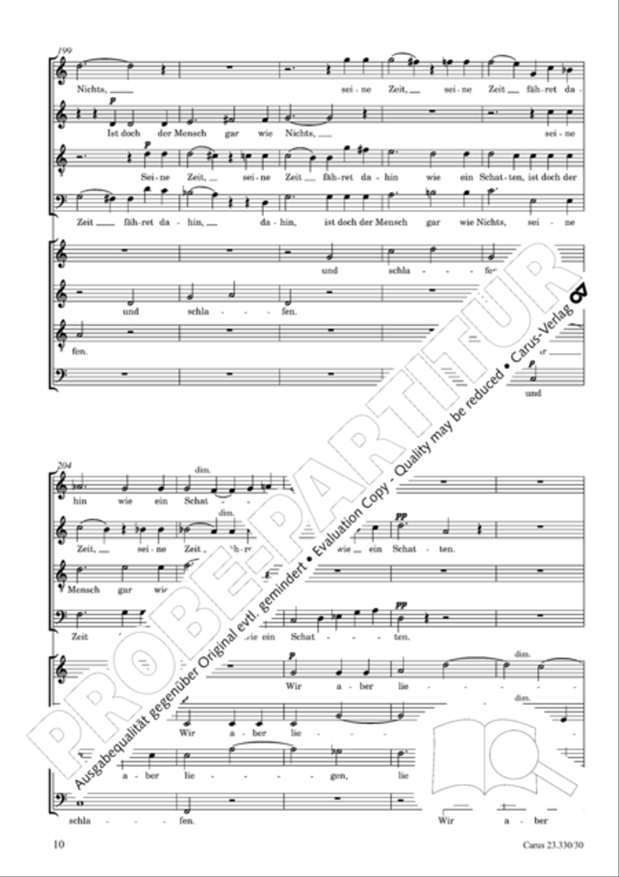 Even in the midst of life (Mitten wir im Leben sind) 4-Part scores gallery preview page 11
