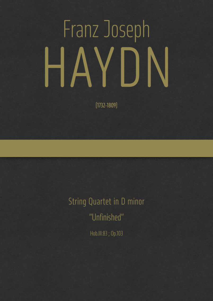 Haydn - String Quartet in D minor, Hob.III:83 ; Op.103 String Quartet scores gallery preview page 1