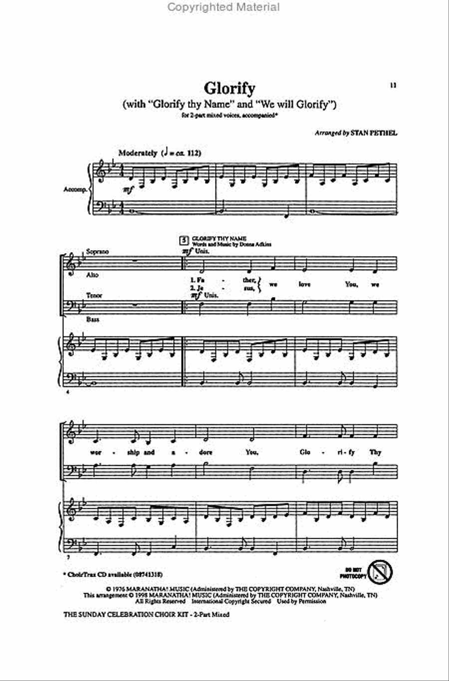 The Sunday Celebration Choir Kit 2-Part scores gallery preview page 3