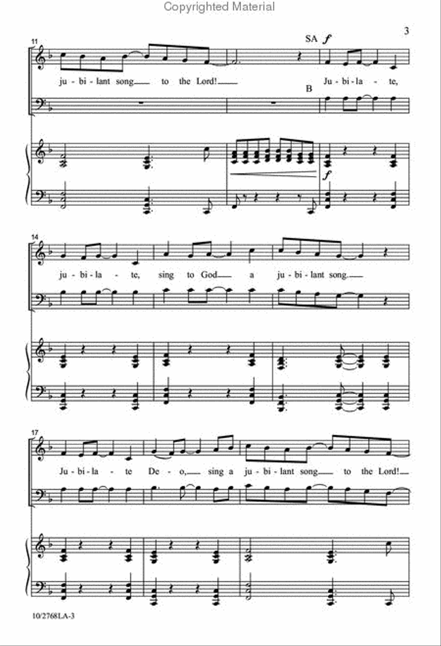 Jubilate, Sing to God 3-Part scores gallery preview page 3