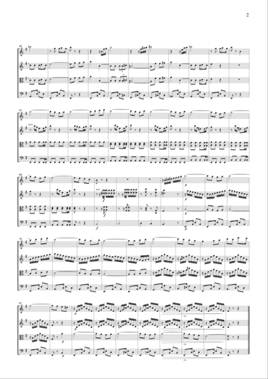 Tango Pearlfisher, for string quartet, TA003 String Quartet scores gallery preview page 2
