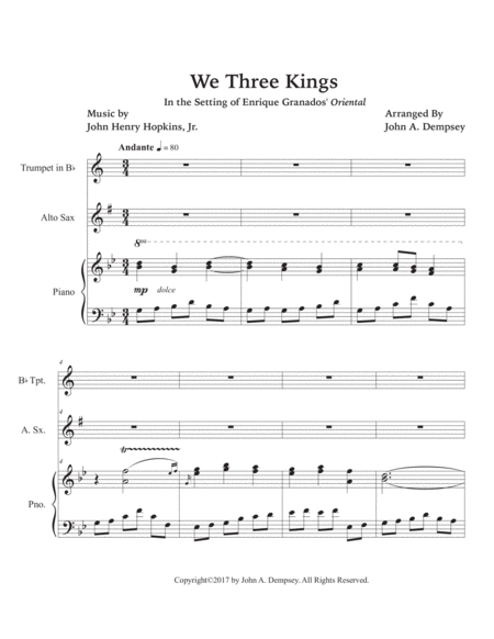 We Three Kings (Trio for Trumpet, Alto Sax and Piano) image number null