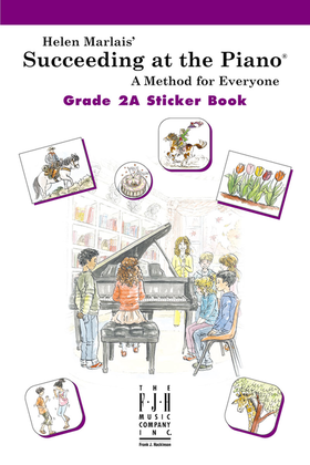 Book cover for Succeeding at the Piano, Sticker Book - Grade 2A