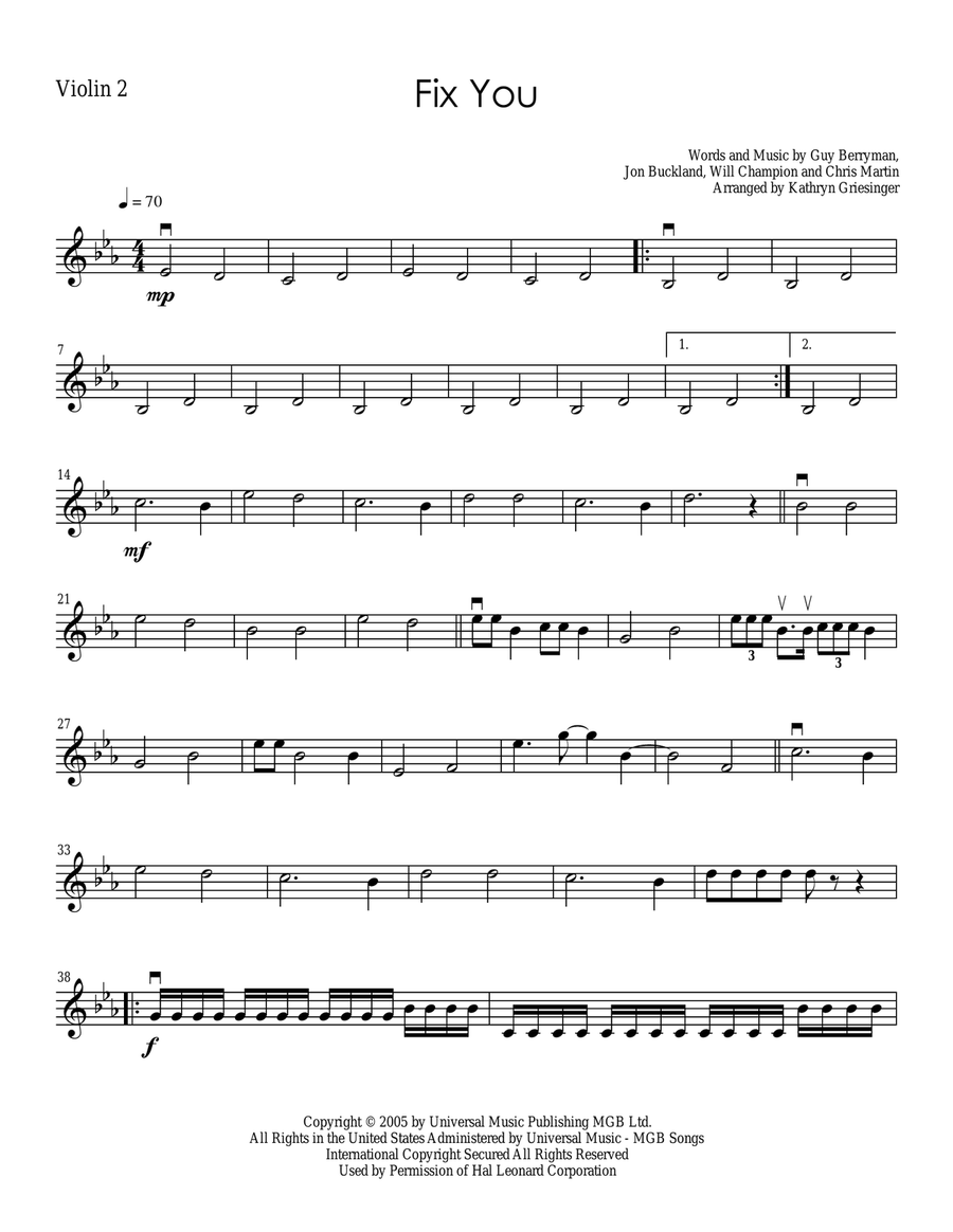 Fix You String Quartet scores gallery preview page 3