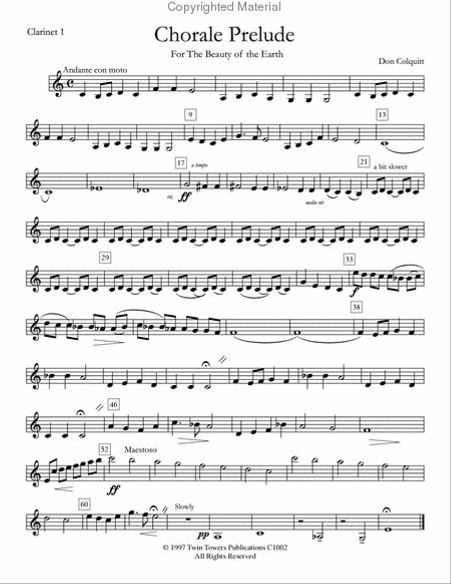 Chorale Prelude: For The Beauty of the Earth Concert Band scores gallery preview page 8