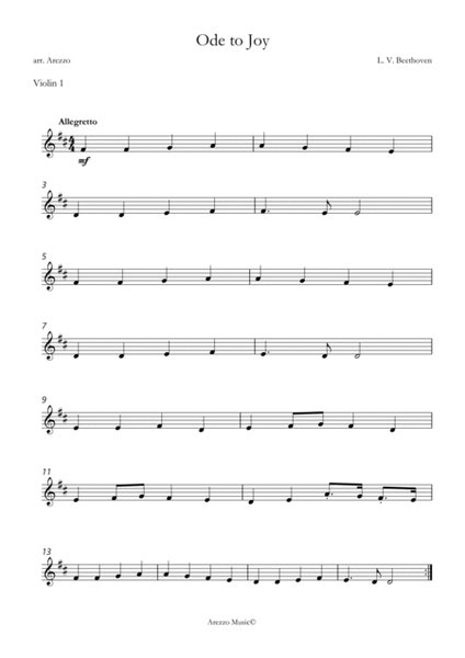 ode to joy duo of violins sheet music for beginners image number null