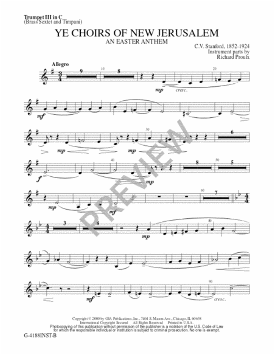 Ye Choirs of New Jerusalem - Brass Sextet edition