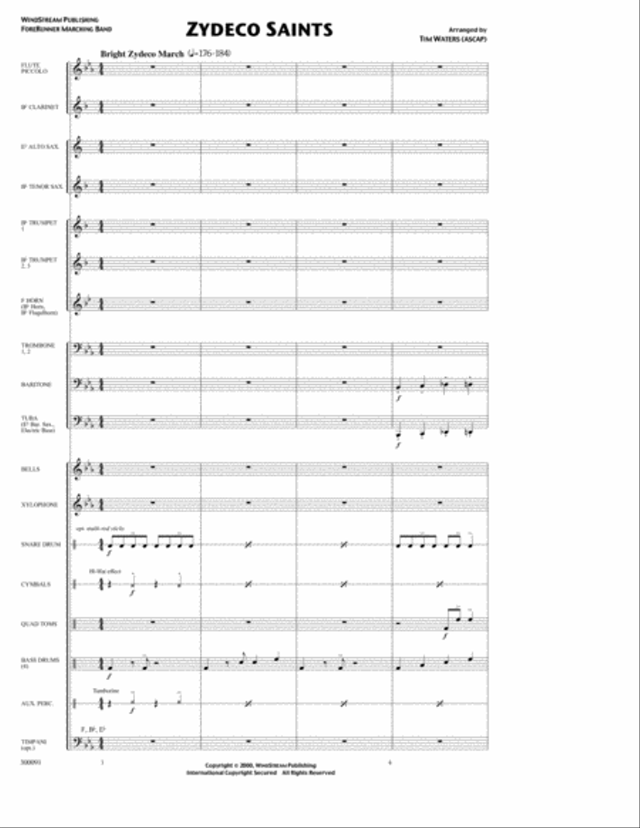 Zydeco Saints Marching Band scores gallery preview page 1