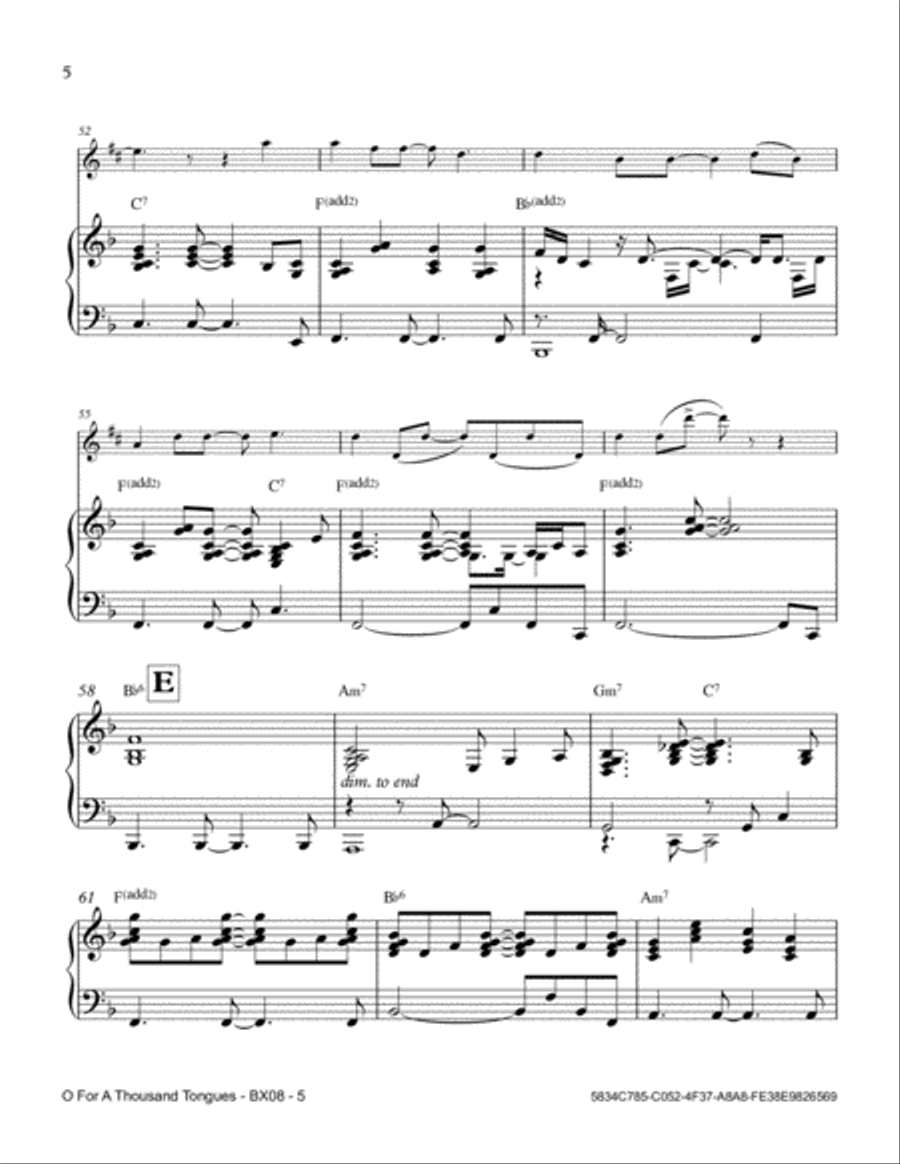 O For A Thousand Tongues Baritone Saxophone scores gallery preview page 6