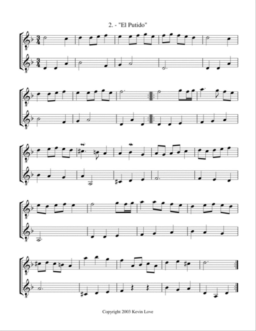 Three Menuets (Guitar Duo) Classical Guitar scores gallery preview page 2