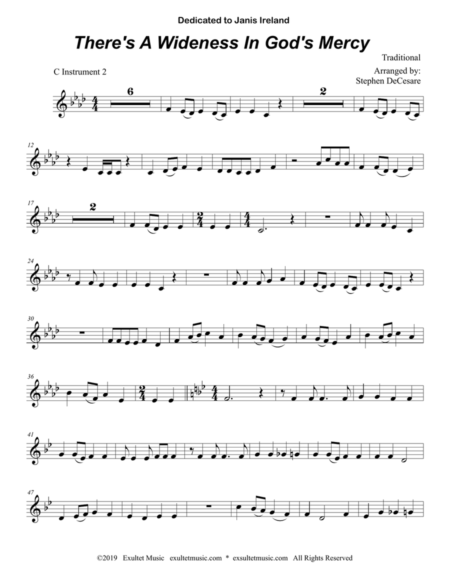 There's A Wideness In God's Mercy (Duet for C-Instruments) Piano scores gallery preview page 6