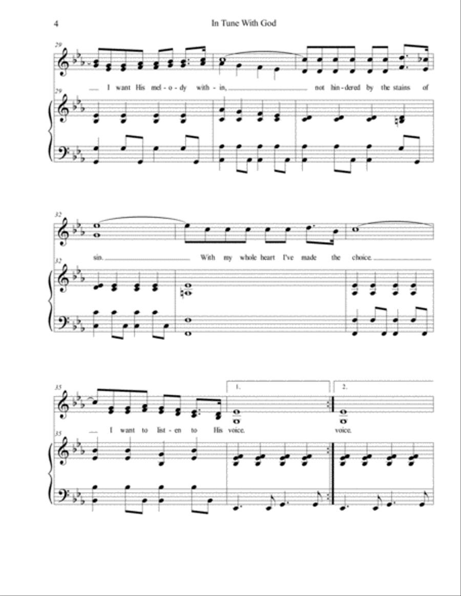 In Tune With God In Tune With God Vocal Duet scores gallery preview page 4