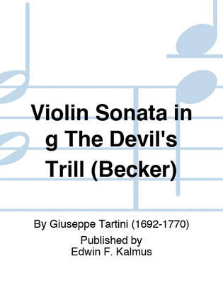 Book cover for Violin Sonata in g The Devil's Trill (Becker)