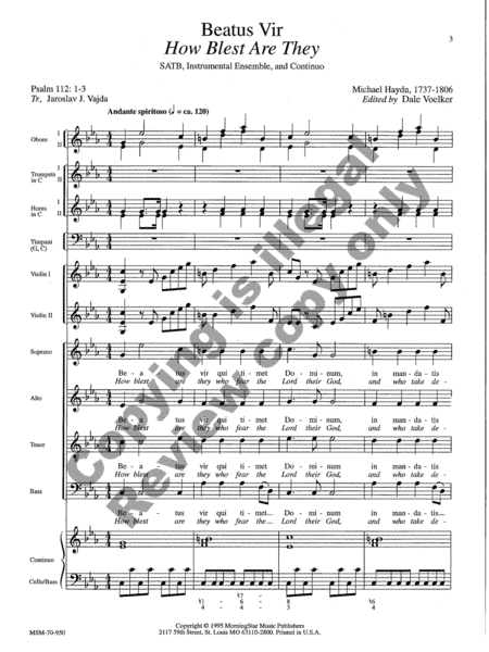 Beatus Vir (How Blest Are They) (Full Score) image number null