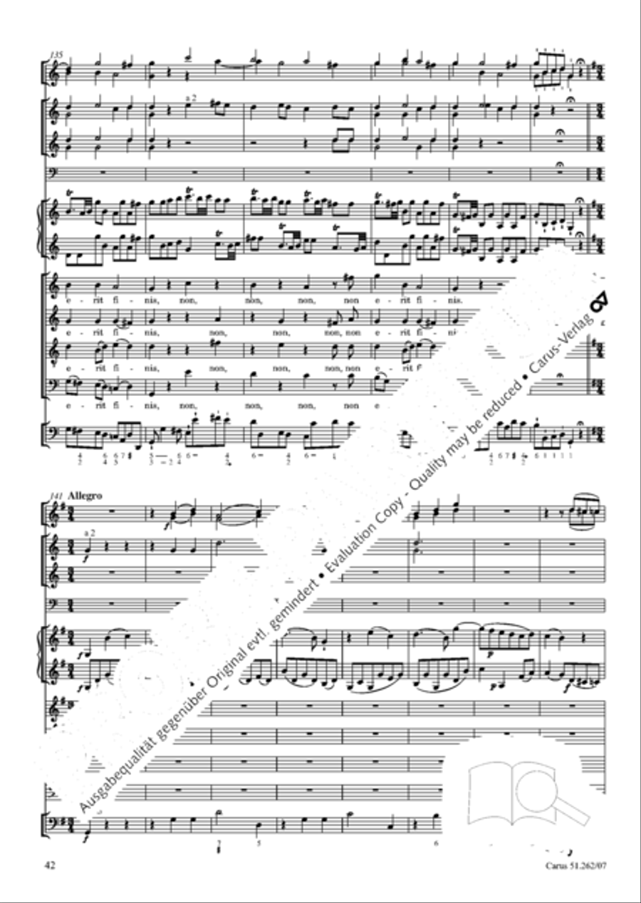 Missa longa in C major (Missa longa in C) 4-Part scores gallery preview page 43