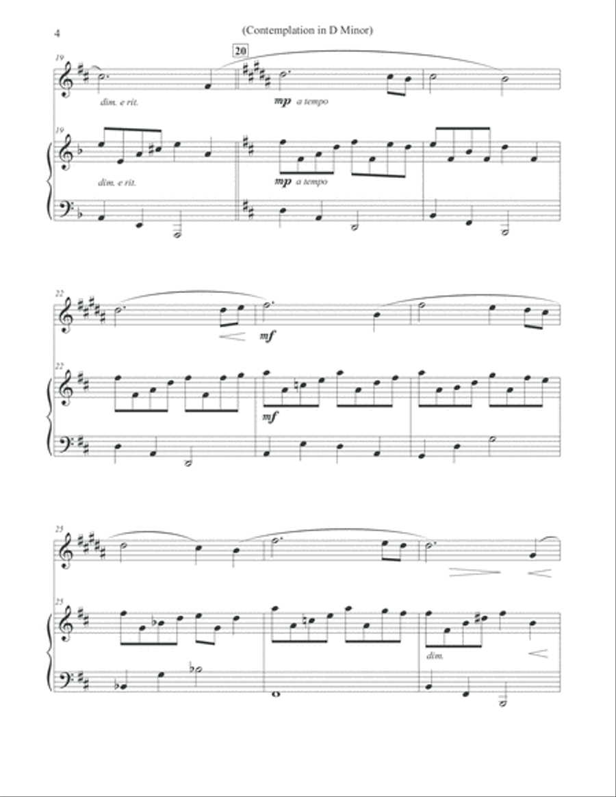 Contemplation in D Minor - Alto Sax & Piano Alto Saxophone scores gallery preview page 4