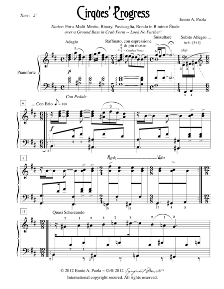 Cirques Progress Cirques Progress Piano Solo scores gallery preview page 1