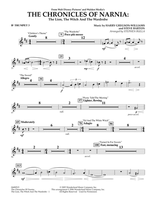 Music from The Chronicles Of Narnia: The Lion, The Witch And The Wardrobe - Bb Trumpet 3