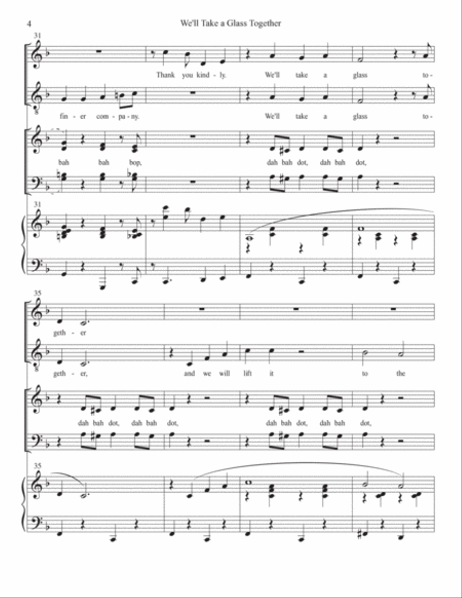 We'll Take A Glass Together 4-Part scores gallery preview page 4