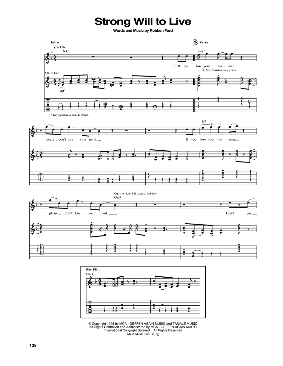 Strong Will To Live Strong Will To Live Electric Guitar scores gallery preview page 1