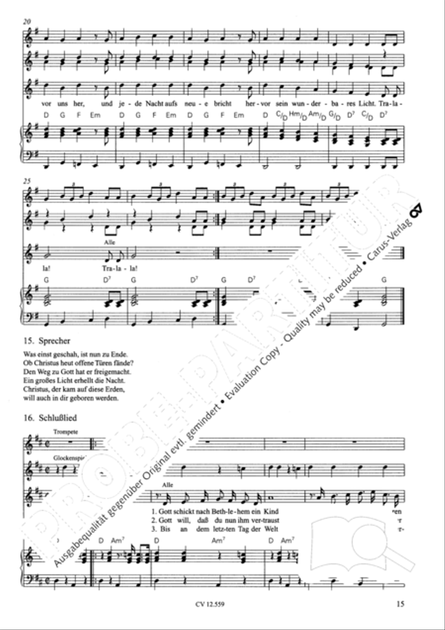 Singspiel zur Weihnachtsgeschichte Children's Choir scores gallery preview page 15