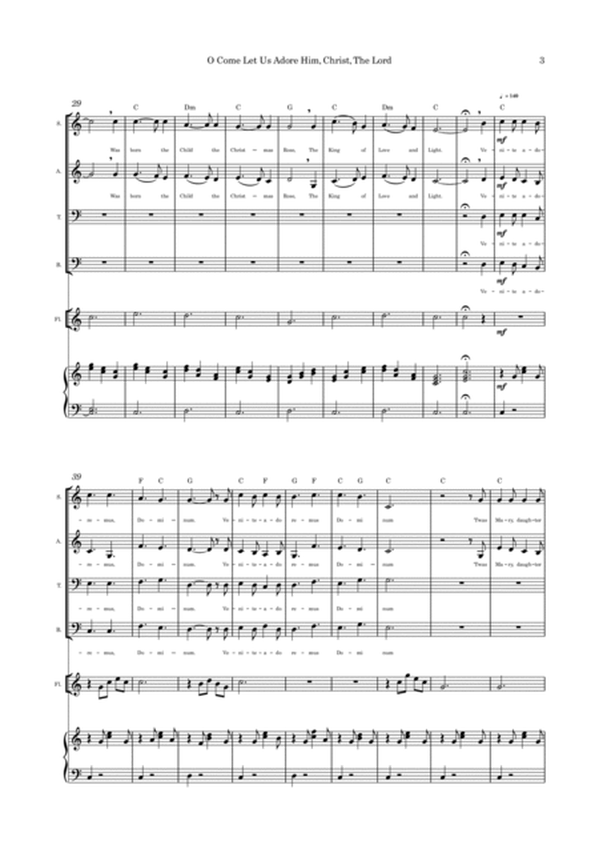 O Come Let Us Adore Him (Venite Adoremus Dominum) (Medley) - SATB flute, or violin or cello and Pian image number null