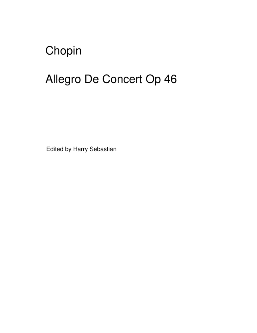 Chopin - Allegro de concert Op 46 Piano Solo scores gallery preview page 1