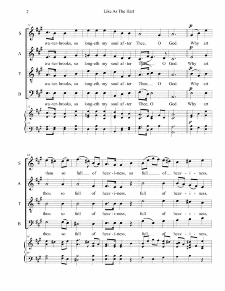 Like As The Hart (In Manus Tuas) 4-Part scores gallery preview page 2