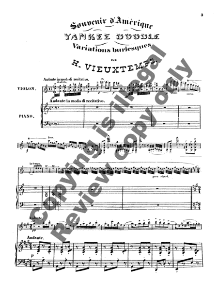 Souvenir D'amerique, Variations on 'Yankee Doodle'