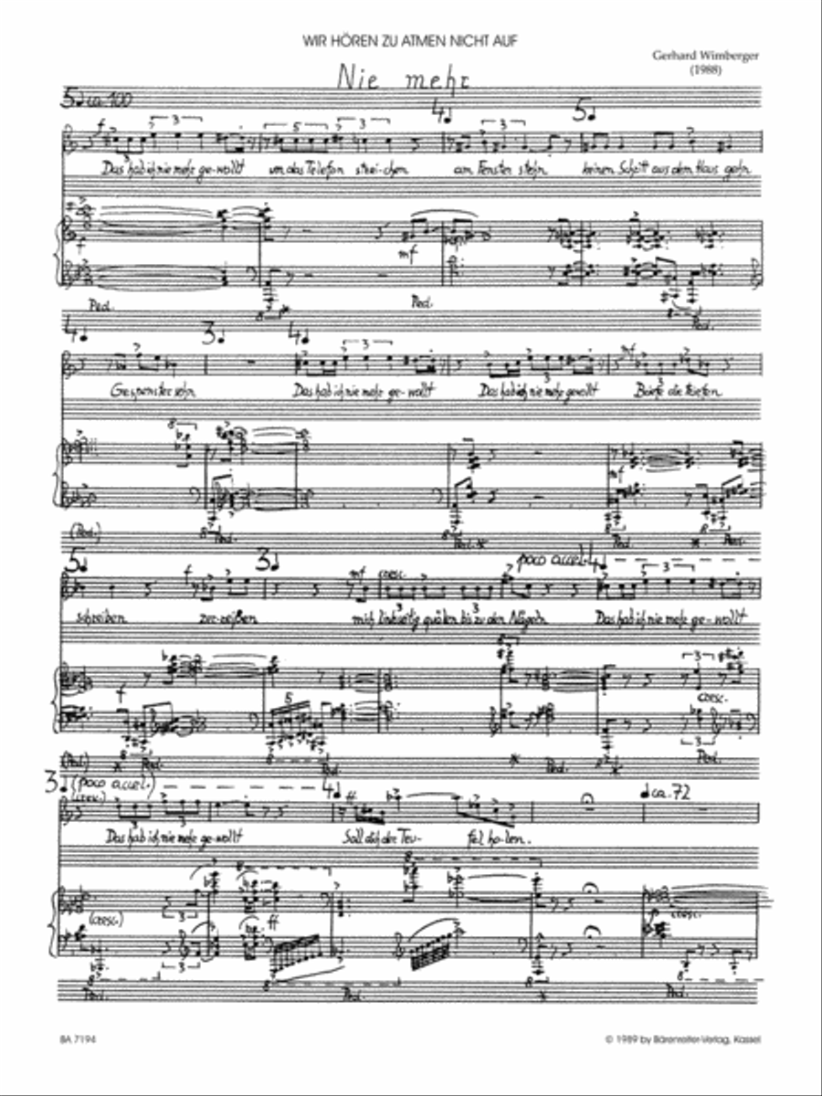 Wir hören zu atmen nicht auf (1988) Medium Voice scores gallery preview page 2