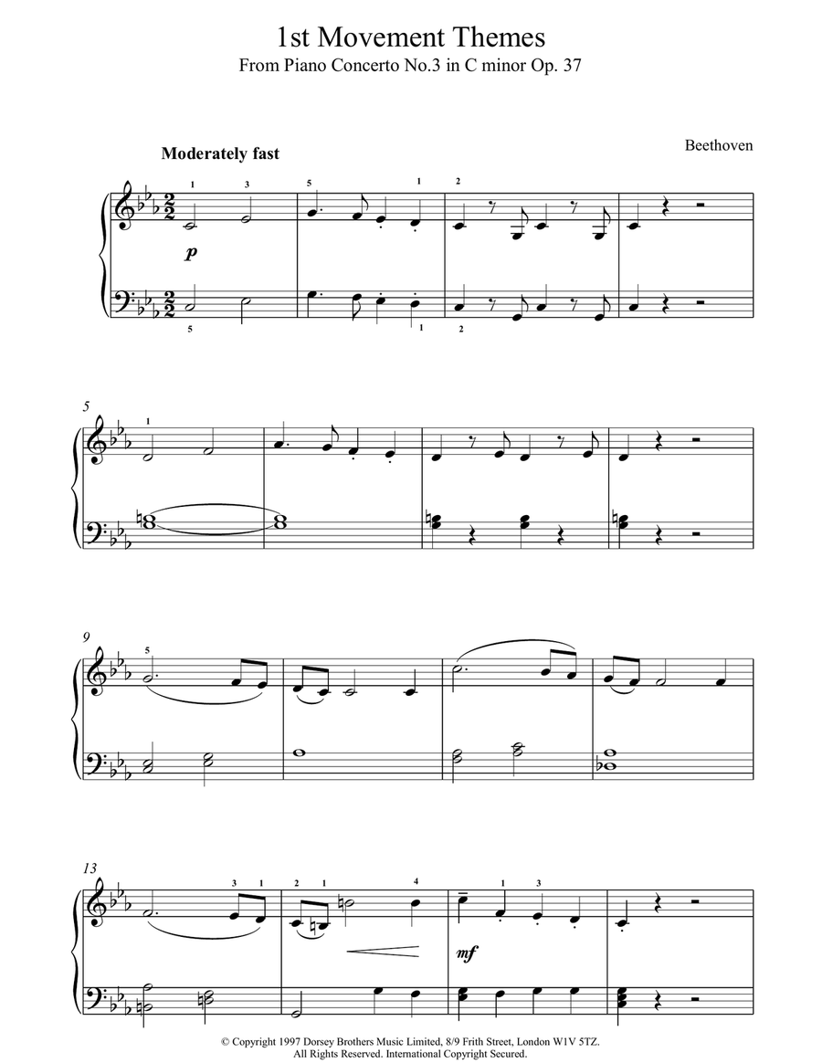 First Movement Themes from Symphony No.6 Piano Solo scores gallery preview page 1