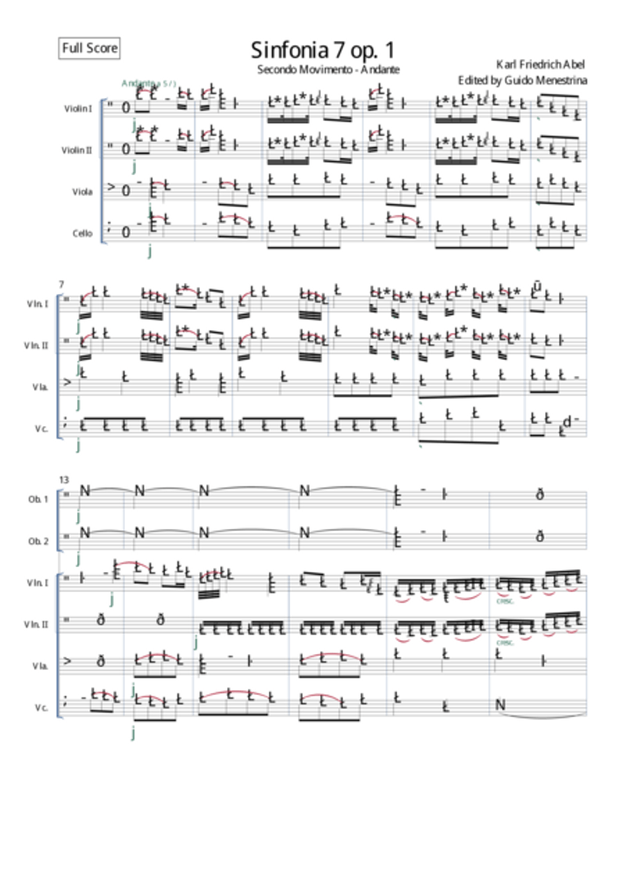 Karl Friedrich Abel - Sinfonia Op. 7 n. 1 - Secondo Movimento - Andante image number null