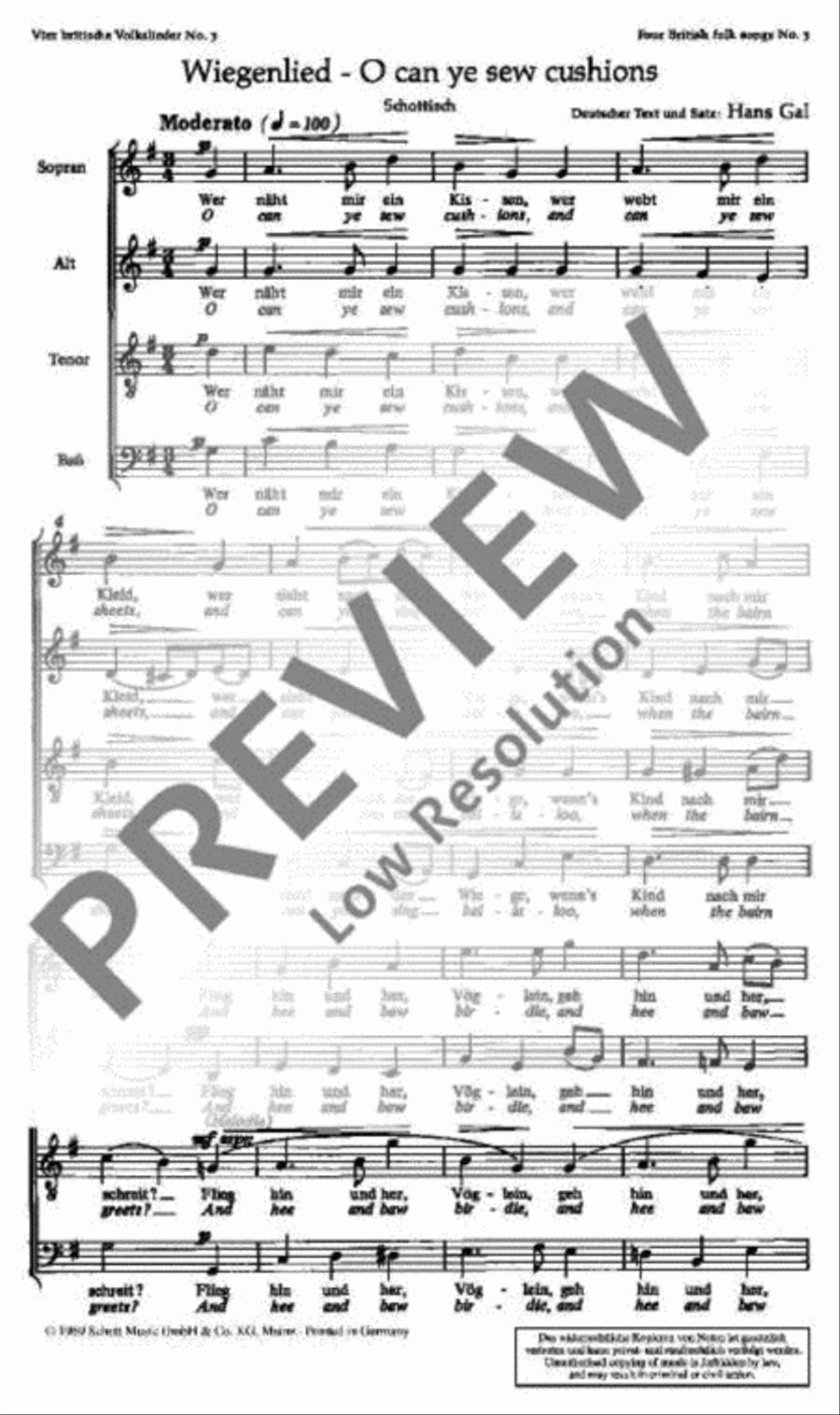 4 British Folk Songs 4-Part scores gallery preview page 4
