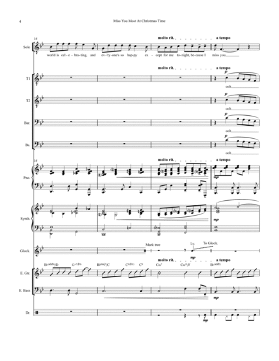 Miss You Most At Christmas Time Small Ensemble scores gallery preview page 4