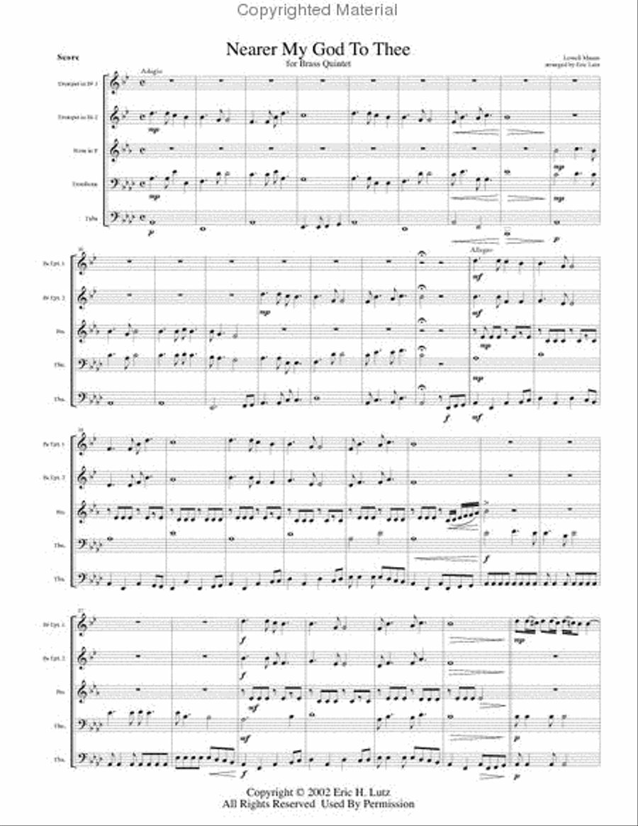 Nearer My God to Thee Nearer My God to Thee Brass Quintet scores gallery preview page 2