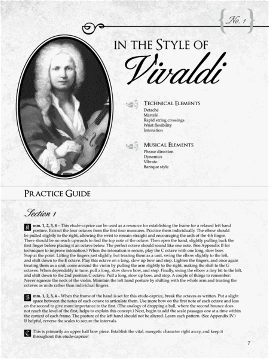 12 Etudes--Caprices in the Style of the Great Composers Violin Solo scores gallery preview page 4