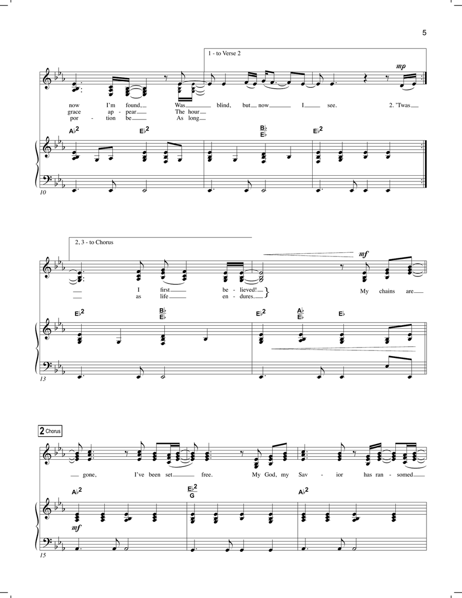 Amazing Grace (My Chains Are Gone) Voice scores gallery preview page 2