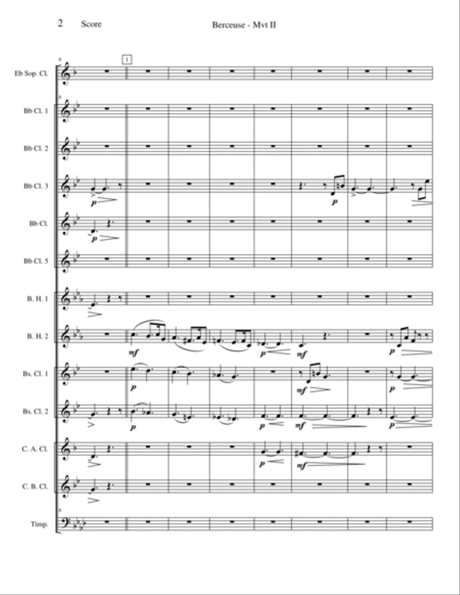 Berceuse from Caucasian Sketches Suite No. 2 Woodwind Ensemble scores gallery preview page 2