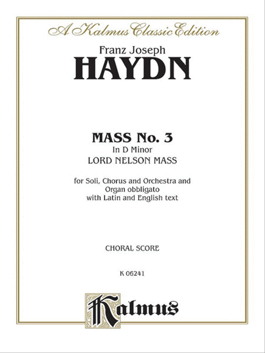 Mass No. 3 in D Minor (Lord Nelson or Imperial) 4-Part scores gallery preview page 1