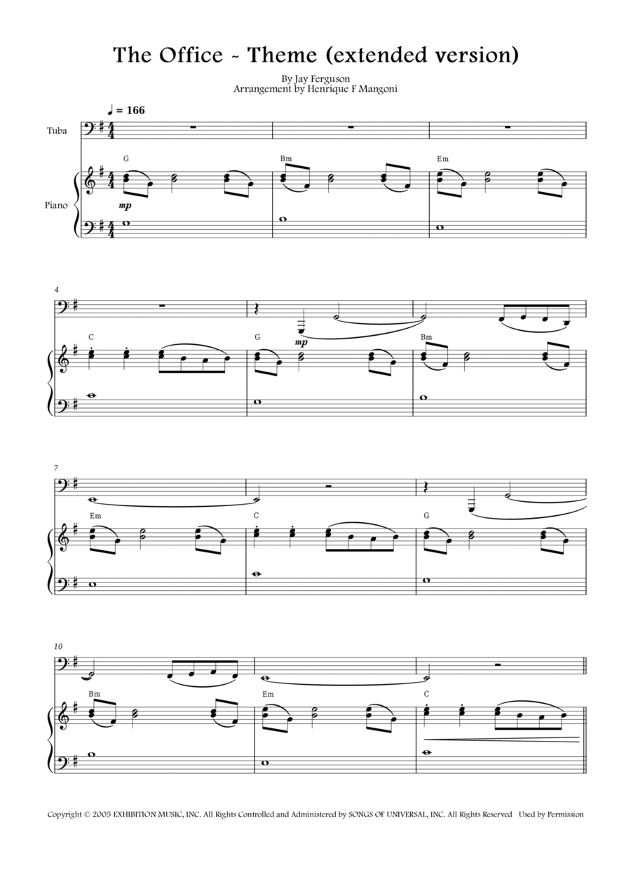 The Office - Theme Piano scores gallery preview page 1