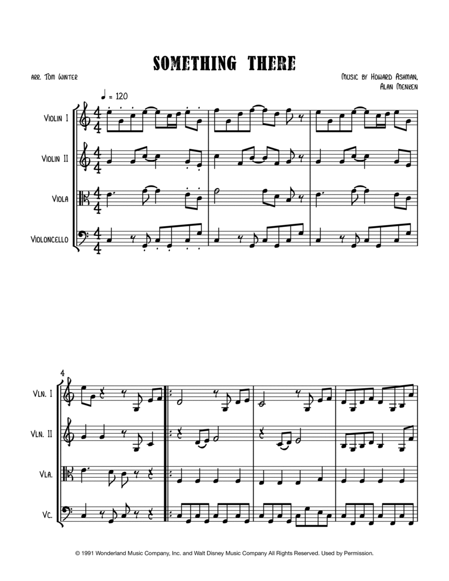 Something There String Quartet scores gallery preview page 1