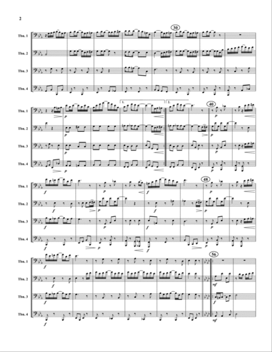 The Entertainer Trombone Quartet scores gallery preview page 2