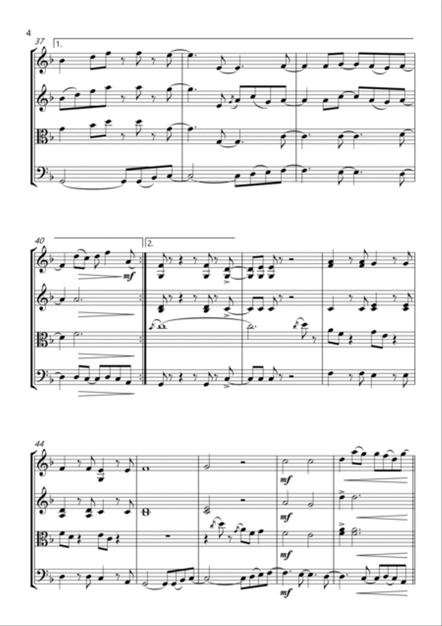 Dancin' In The Moonlight String Quartet scores gallery preview page 4
