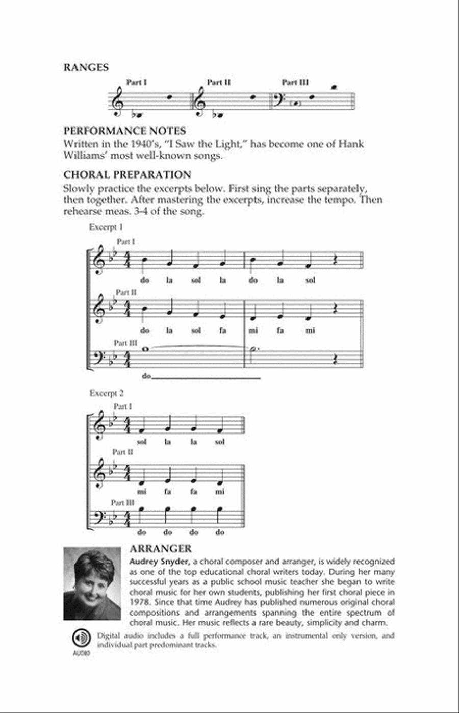 I Saw the Light 3-Part scores gallery preview page 4