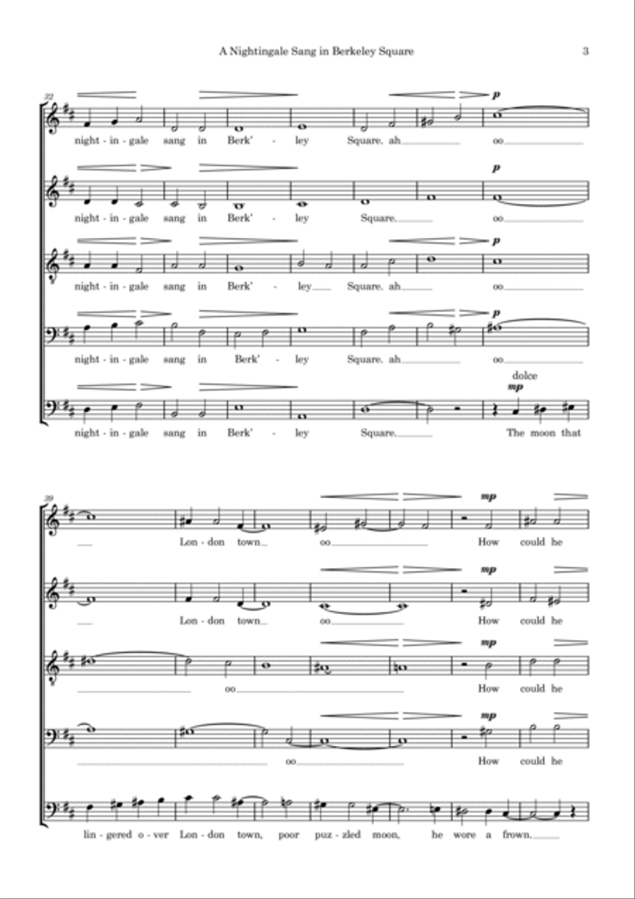 A Nightingale Sang In Berkeley Square A Cappella scores gallery preview page 3