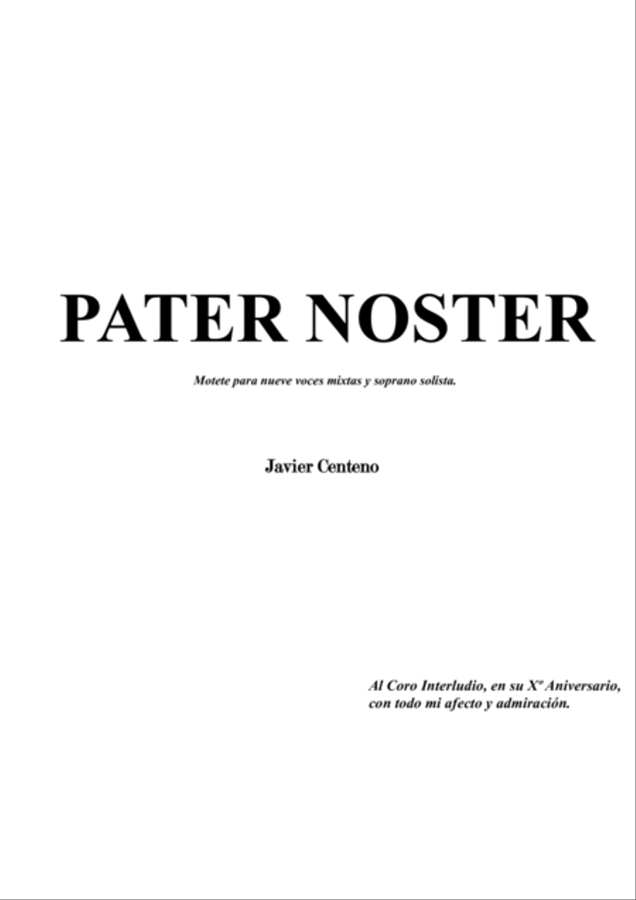 PATER NOSTER PATER NOSTER 4-Part scores gallery preview page 1