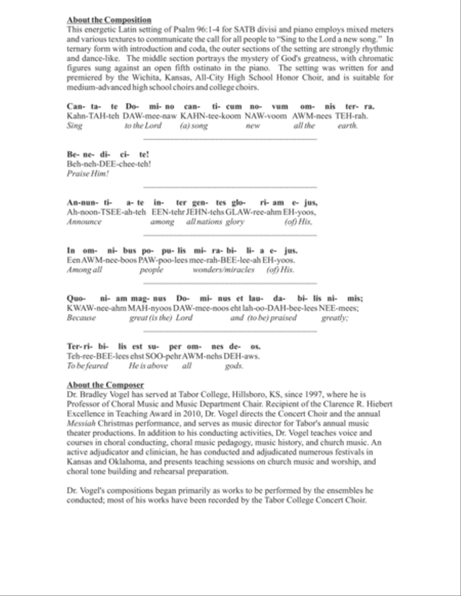 Cantate Domino Canticum Novum 4-Part scores gallery preview page 2
