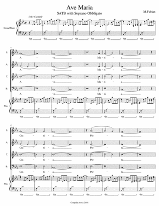 Ave Maria M. Fabian (SATB + Piano)