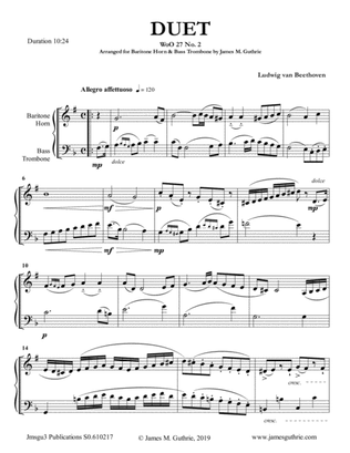 Beethoven: Duet WoO 27 No. 2 for Baritone Horn & Bass Trombone
