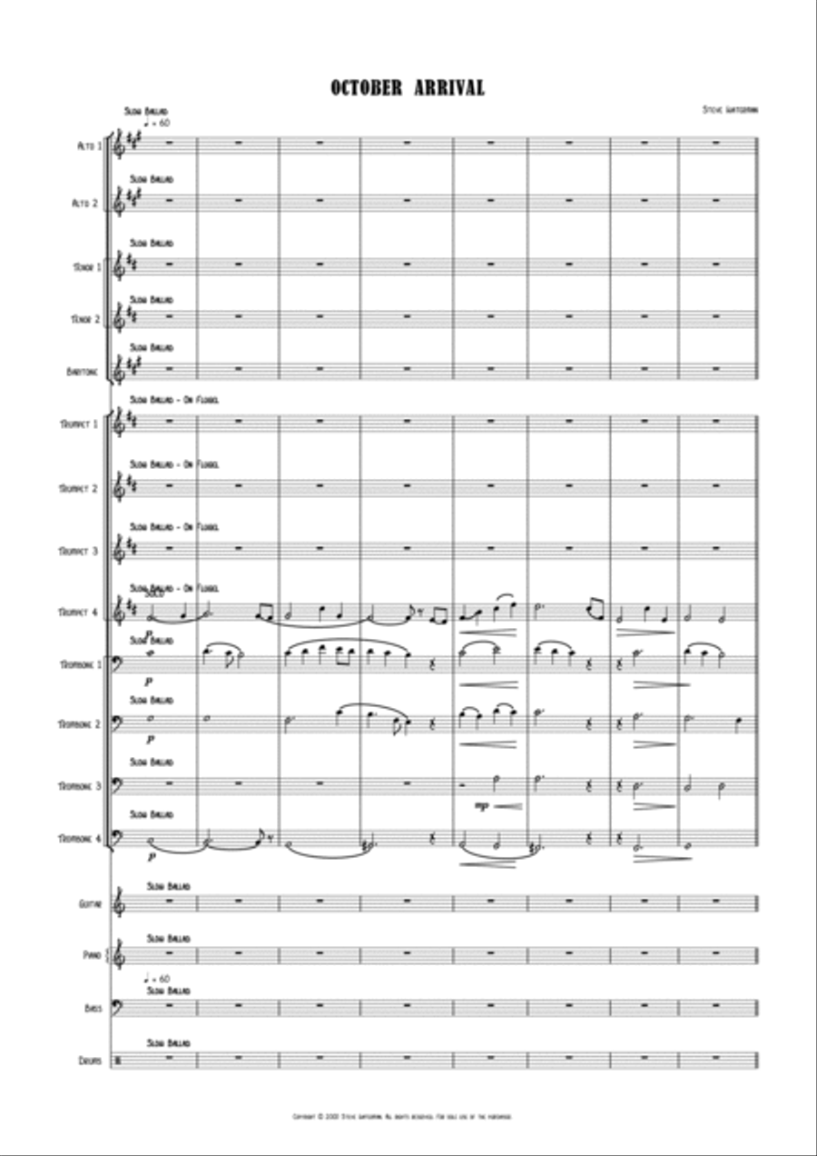 October Arrival October Arrival Jazz Ensemble scores gallery preview page 2